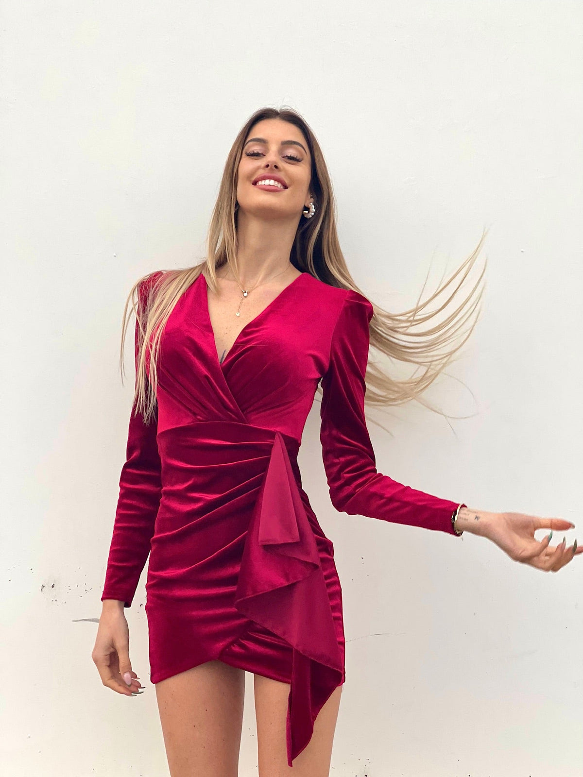 Abito Rosso con fusciacca