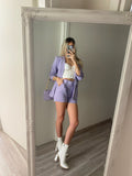 Completo giacca e Short lilla