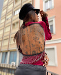 Body schiena aperta con ciondoli Bordeaux