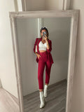 Completo giacca e pantalone ciliegia