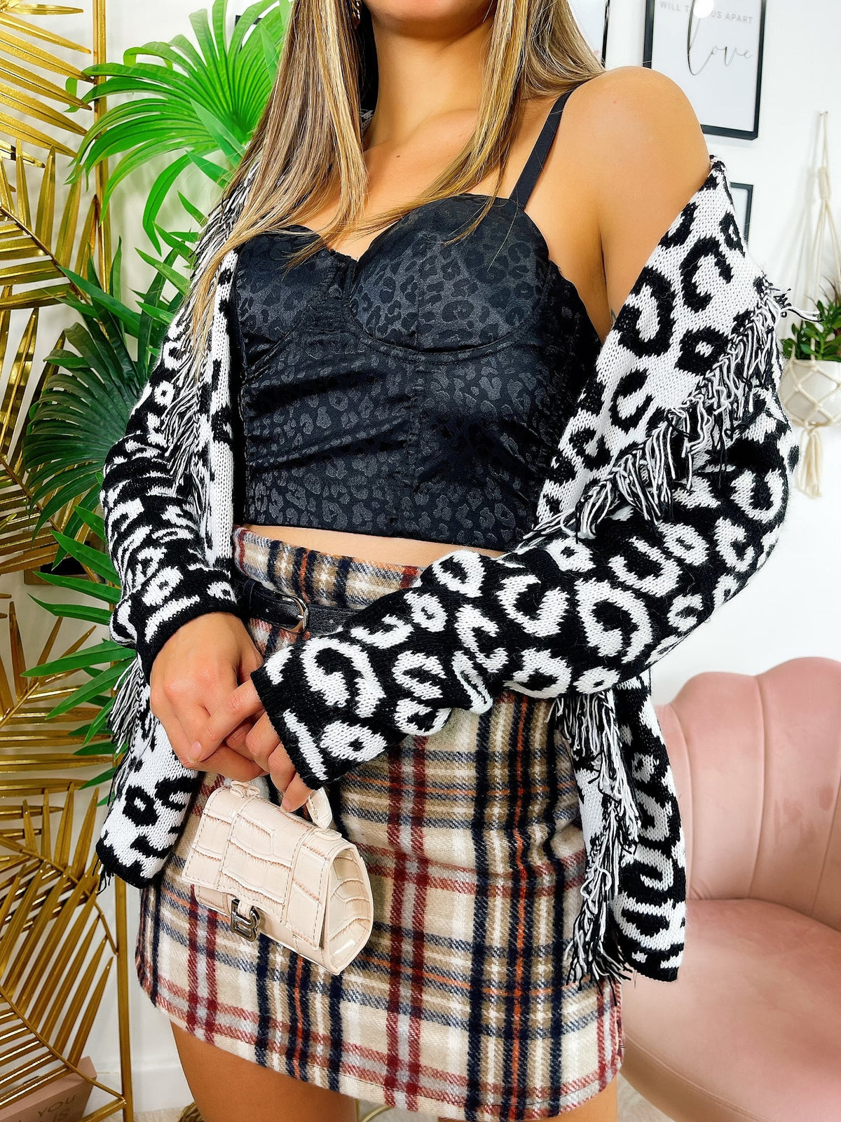 Cardigan maculato nero