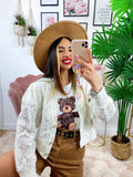 Cardigan corto traforato