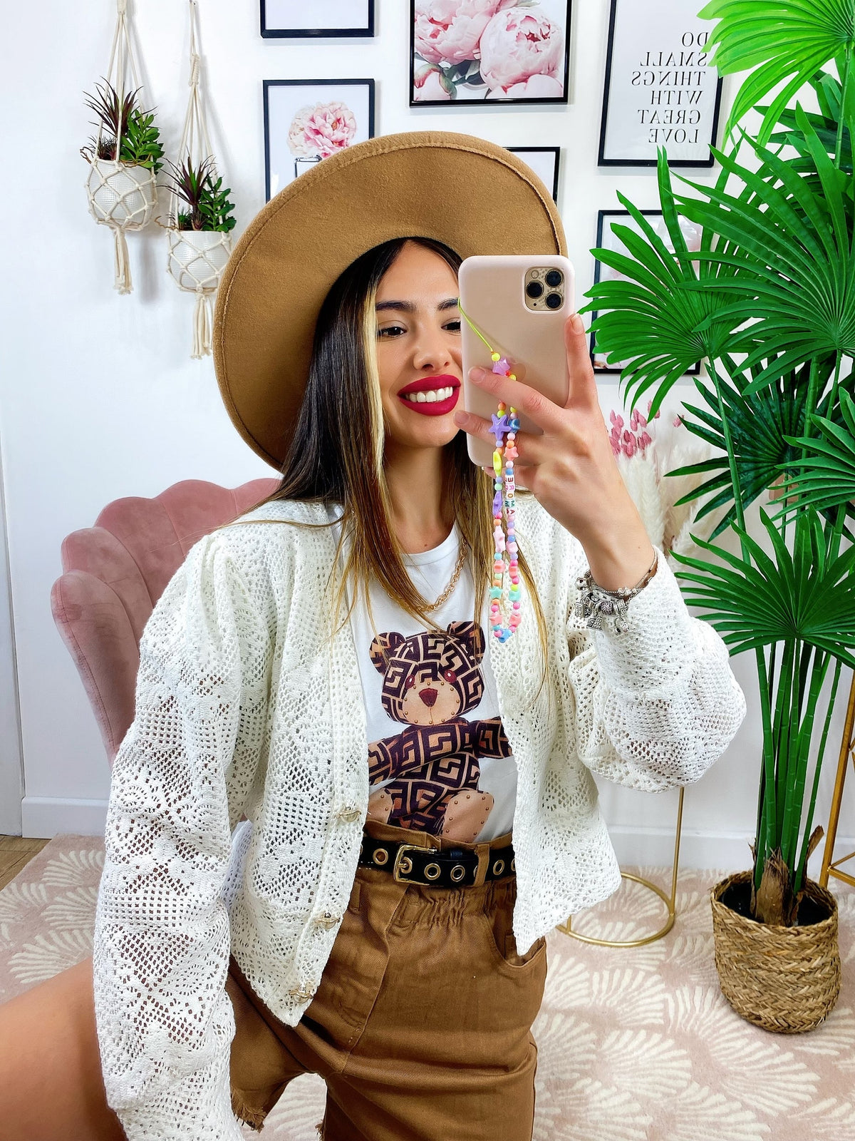Cardigan corto traforato