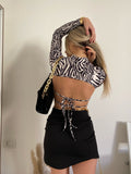 Crop top zebrato