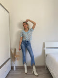 Jeans con frange argento