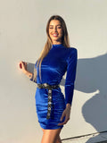 Abito in velluto blu elettrico