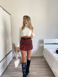 Gonna in tweed rossa