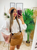 Top in raso bianco
