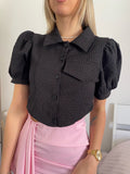 Camicia crop nera