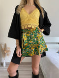 Gonna a fiori giallo verde