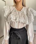 Camicia in pizzo bianca