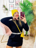 Maxi maglia a collo alto nero