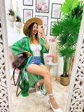 Kimono stampa bandana Verde