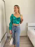 Top in raso monospalla