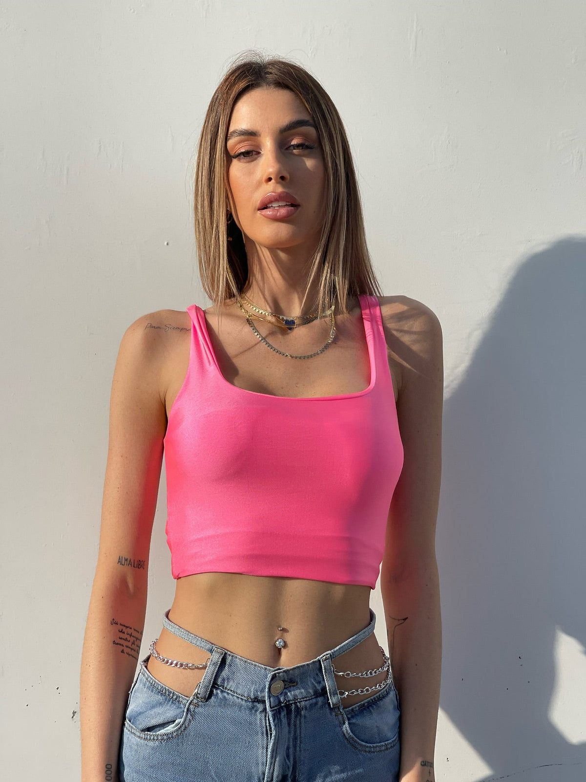 Top rosa fluo