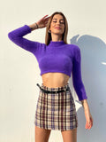 Maglioncino morbidissimo viola schiena aperta