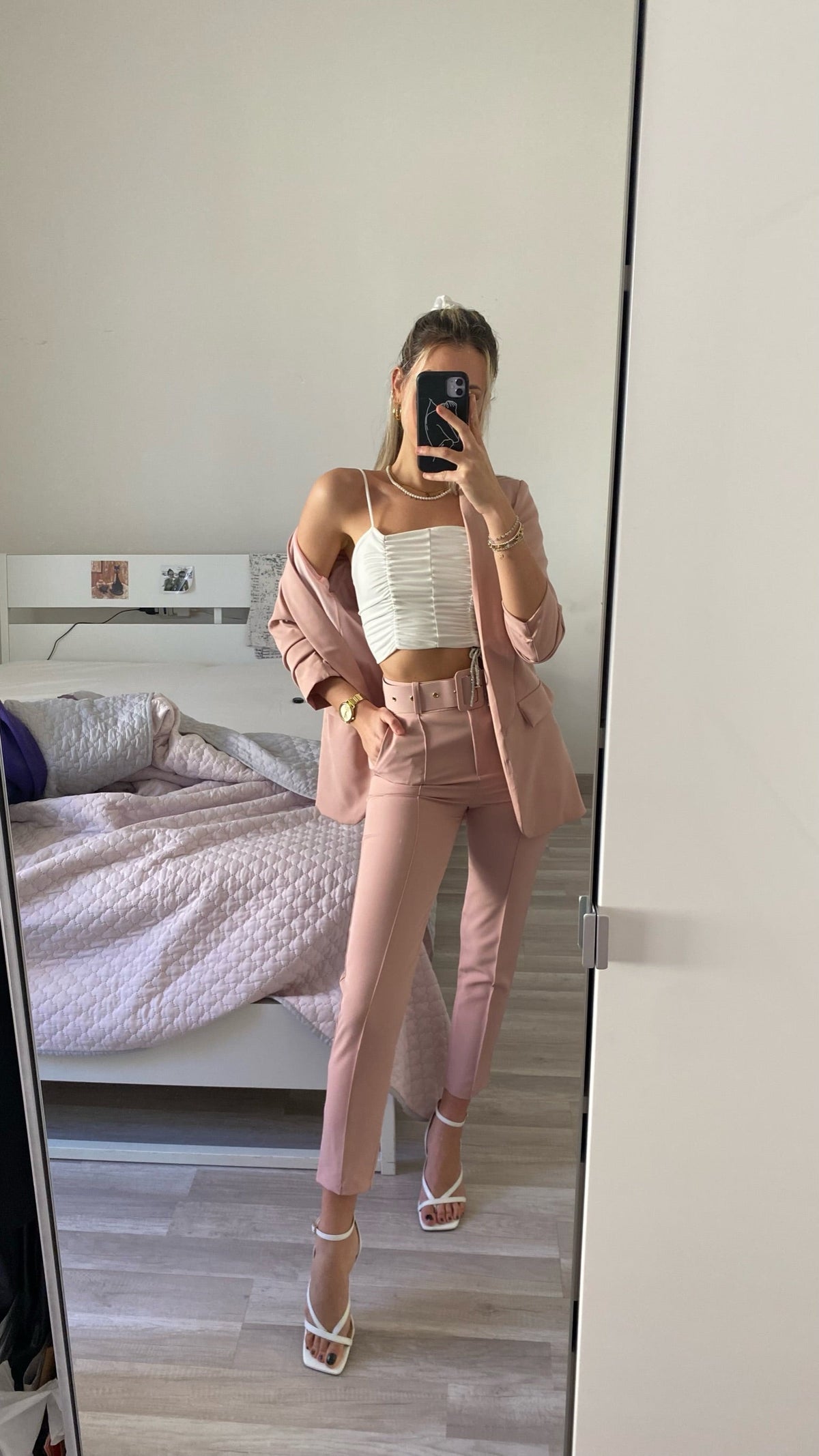 Completo giacca e pantalone cipria