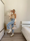 Top più camicia beige