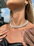 Choker piatto con strass