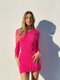 Abito a trecce schiena aperta Fuxia