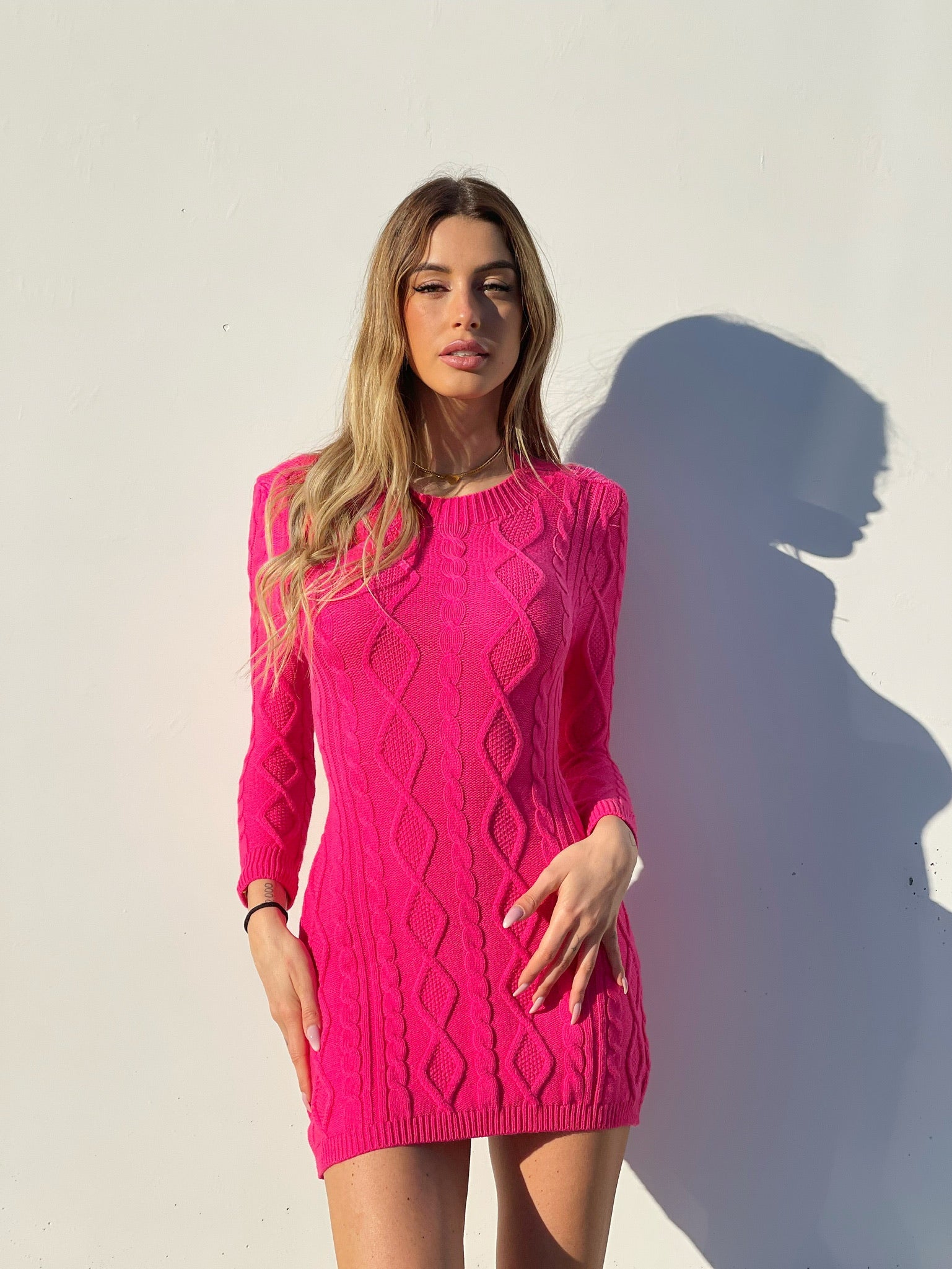 Abito a trecce schiena aperta Fuxia