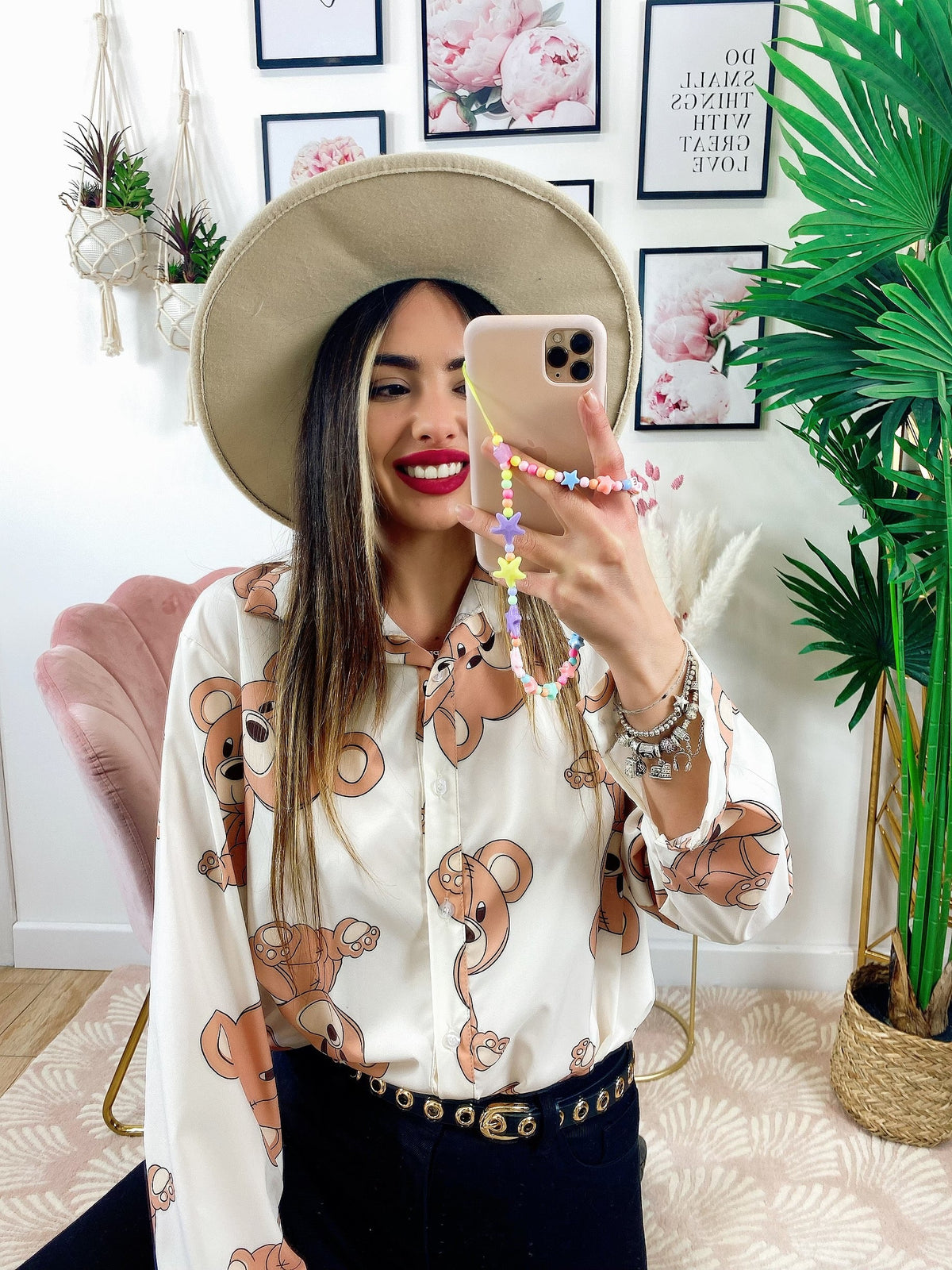 Camicia con orsetti bianca