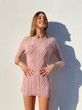 Abito a trecce schiena aperta rosa