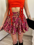Gonna a ruota animalier fuxia