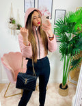 Bomber crop a rombi Rosa