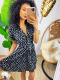 Abito a cuori nero con cintura