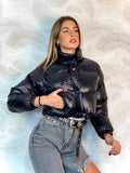 Piumino Crop nero