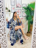 Kimono a fantasia blu