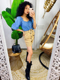 Magliettina in jeans con bottoni