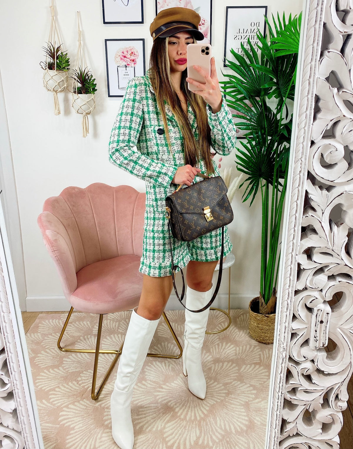 Completo Short e giacca pied de poule menta