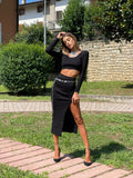 Completo maglia e gonna nero