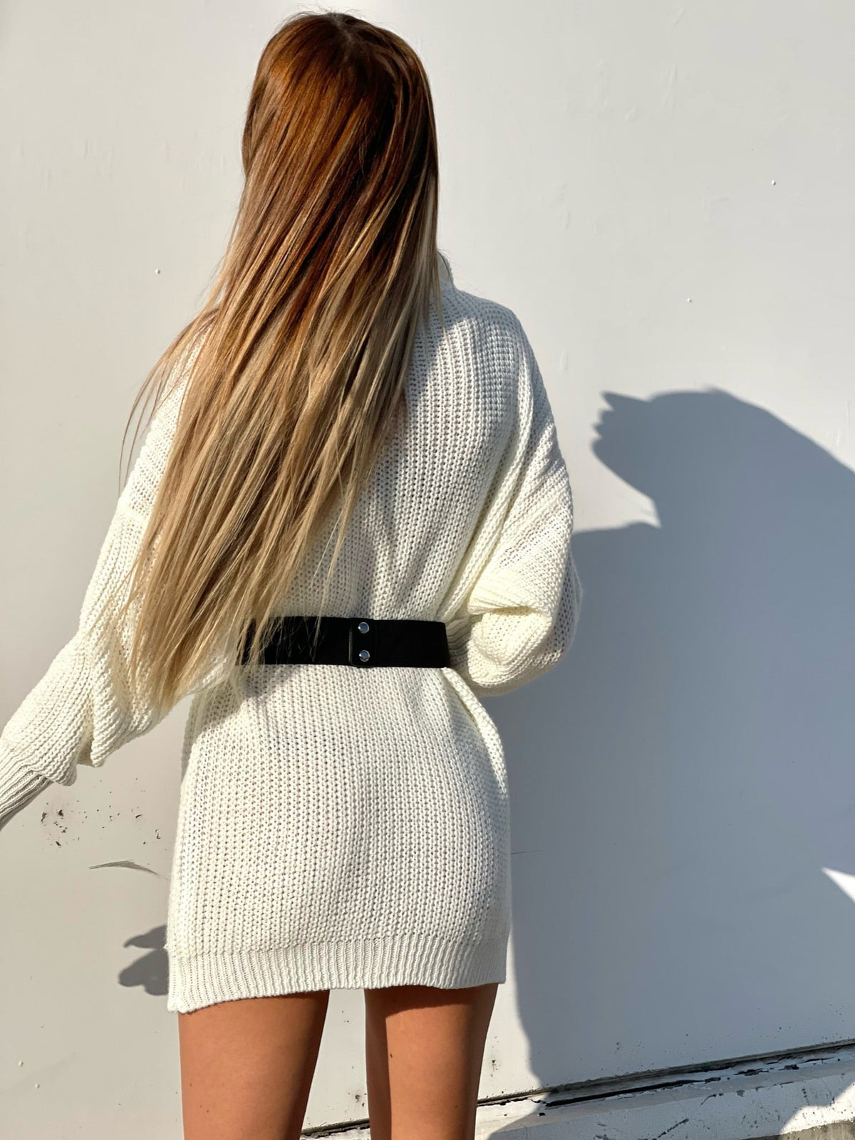 Maxi maglione panna