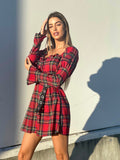 Abito scozzese base rosso