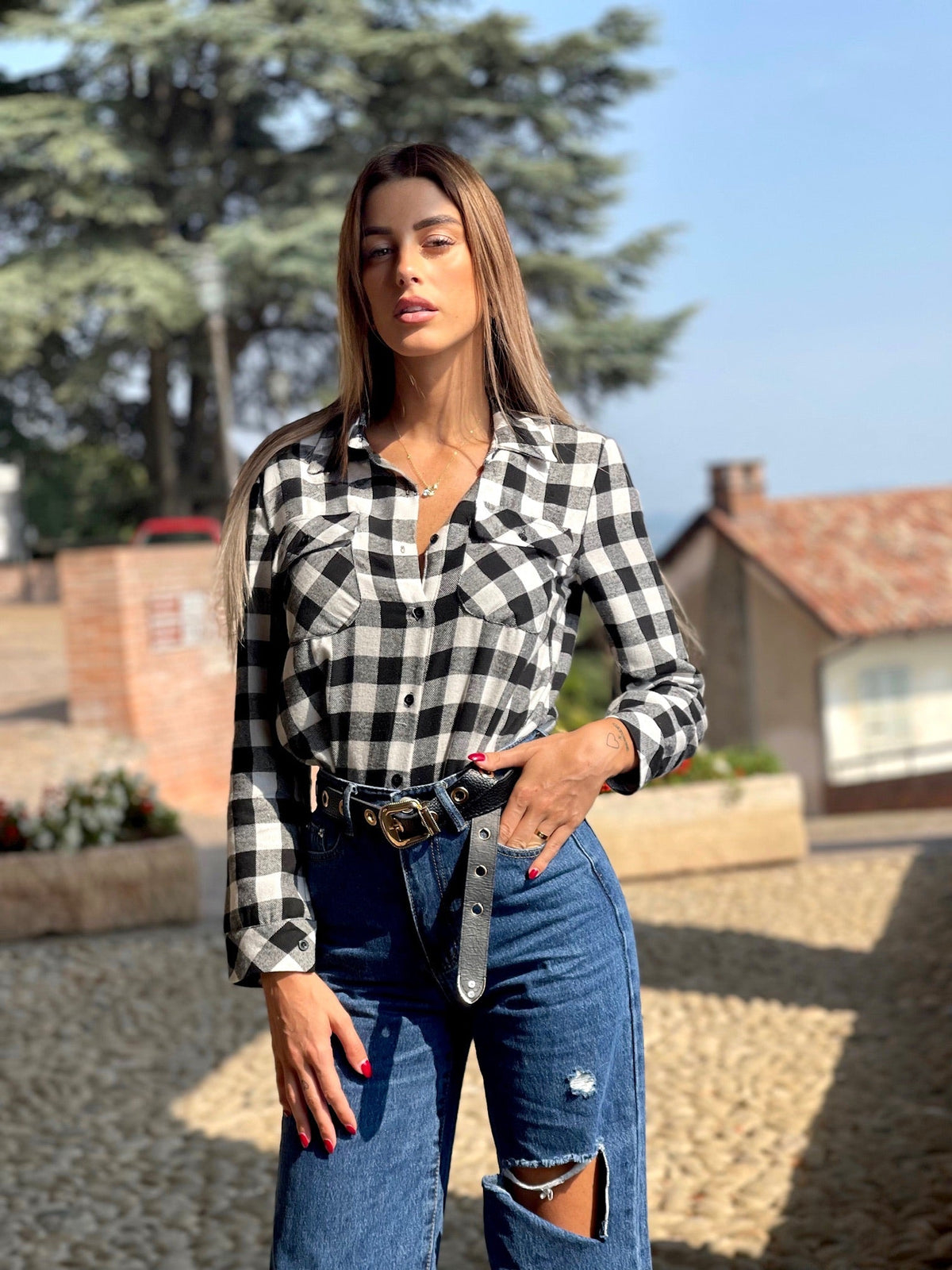 Camicia a quadri Black & White