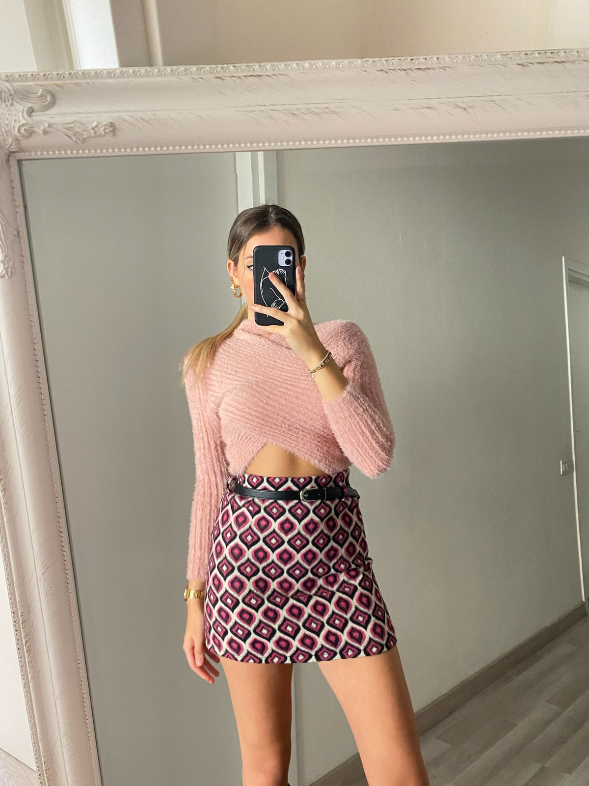 Maglioncino morbidissimo choker cipria