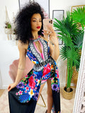 Tutina a fiori con maxi gonna