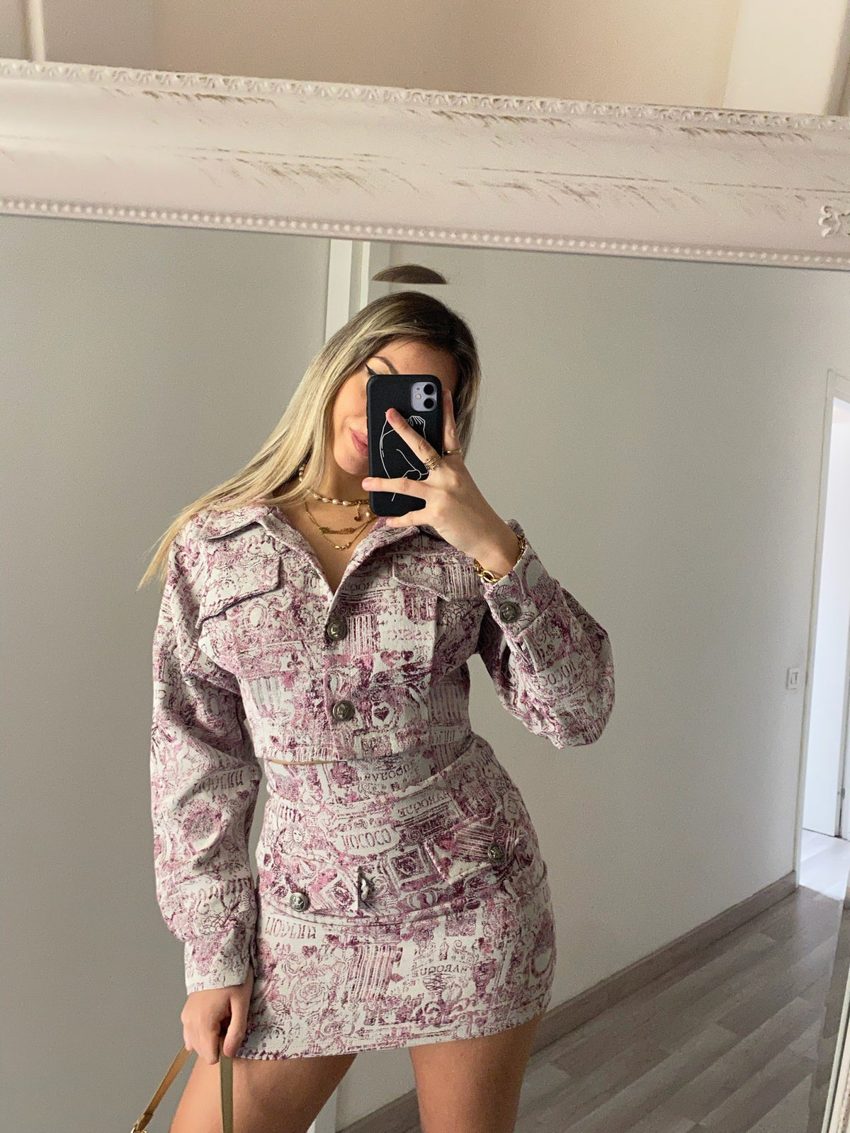 Completo giacca e gonna Fuxia