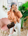 Bomber crop rosa