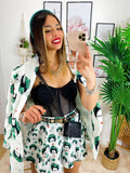 Completo giacca e pantalone dettaglio verde