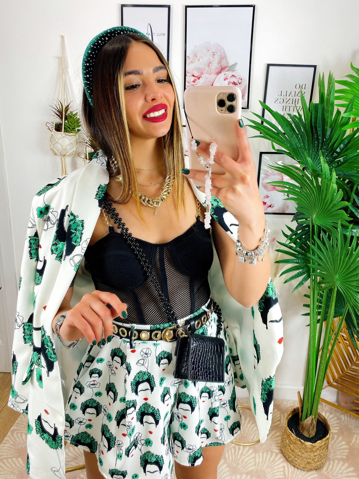 Completo giacca e pantalone dettaglio verde