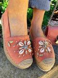 Espadrillas Rosa estive con conchiglie