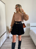 Maglioncino Camel con maniche in pizzo