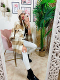Giacca a quadri Beige con tasche