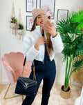 Bomber crop a rombi Bianco