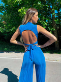 Completo pantalone con spacco e top