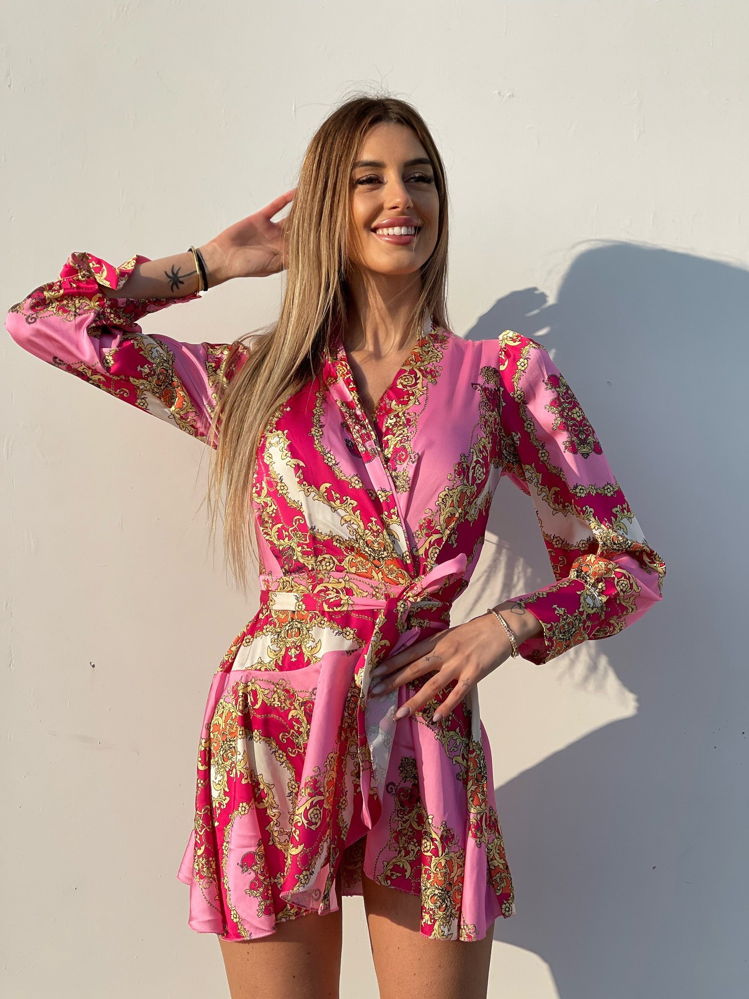 Abito etnico Fuxia e rosa